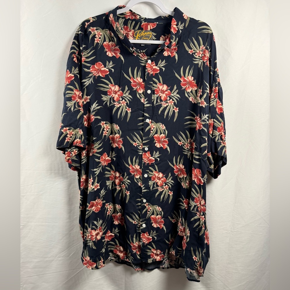 Johnny Bigg Men's Short Sleeve Floral Button Up Shirt 6XL